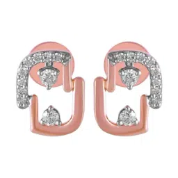 P.C. Chandra Jewellers 14KT (585) Rose Gold and Diamond Stud Earrings for Women-picture-36