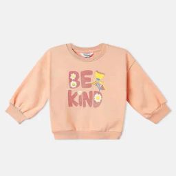 Nauti Nati Girls Peach Graphic Regular Fit Sweatshirt-picture-9
