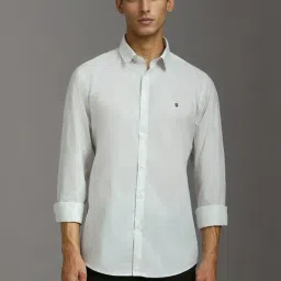 Louis Philippe White Cotton Slim Fit Printed Shirt-picture-34