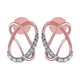 P.C. Chandra Jewellers 14KT (585) Rose Gold and Diamond Stud Earrings for Women-picture-37