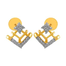 P.C. Chandra Jewellers 14KT (585) Yellow Gold and Diamond Stud Earrings for Women-picture-35