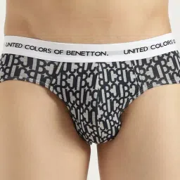 United Colors of Benetton Grey Regular Fit Printed Briefs image 4