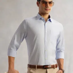 Thomas Scott Blue Cotton Regular Fit Shirt image 4