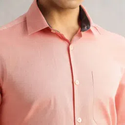 Thomas Scott Orange Cotton Regular Fit Shirt image 5