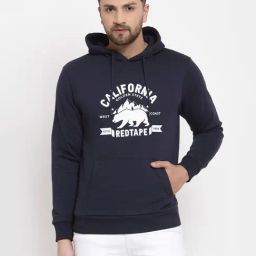 Red Tape Navy Blue Regular Fit Graphic Hoodie-picture-19