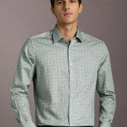 Louis Philippe Green Cotton Regular Fit Printed Shirt-picture-32