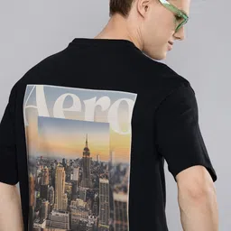 Aeropostale Graphic Printed Drop-Shoulder Sleeves Pure Cotton T-shirt-picture-12