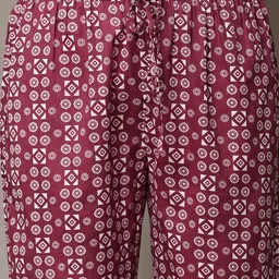 HERE&NOW Women Ethnic Motifs Printed Regular Thread Work Pure Cotton Kurta with Trousers & With Dupatta image 2