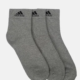 ADIDAS Men Pack of 3 Grey Solid Ankle-Length Socks-image-32
