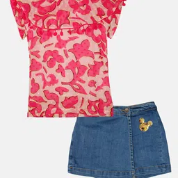 KiddoPanti Girls Printed Top With Shorts-image-56