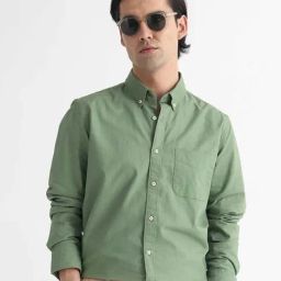 Rare Rabbit Green Regular Fit Solid Shirt-picture-49