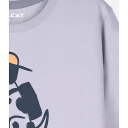 HELLCAT Boys Lavender Printed Full Sleeves T-Shirt image 3