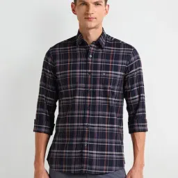 Arrow Blue Cotton Regular Fit Checks Shirt-picture-43