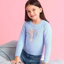 U.S. Polo Assn. Girls Blue Full Sleeves Round Neck Sweater-picture-40