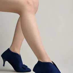 Shoetopia Kids Blue Stiletto Pumps-image-5