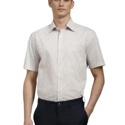 Louis Philippe Beige Cotton Regular Fit Printed Shirt-image-20