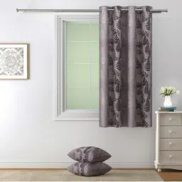 Swayam 80% Blackout Eyelet Hanging Window Curtain (5 Feet) image 1