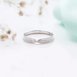 Zavya Men 92.5 Sterling Silver Rhodium-Plated CZ Studded Adjustable Finger Ring-picture-24