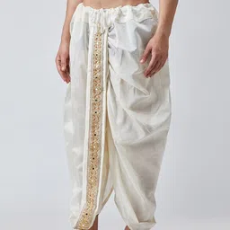 SOJANYA Men Off-White Dhoti Pants image 2