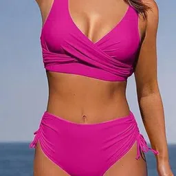 BEACH RIOT V Neck Cross-Front Top Swim Bikini Set-image-40