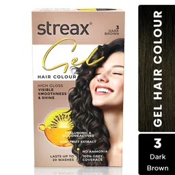 Streax 100% Grey Coverage Long Lasting Gel Hair Colour 150ml - Dark Brown 3 image 1