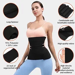 KAYRAONSHOP Slimming Belly Belt for Weight Loss | Abdominal Shaper for Tummy Fat Reduction 2 Meter Black image 4