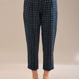 JAYPORE Women Relaxed Pleated Trousers-image-48