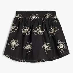 Koton Girls Embroidered Pure Cotton Flared Mini Skirt-picture-12