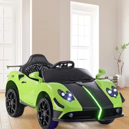 Babyhug Battery Operated Ride On Car with Music & Lights - Green-picture-12