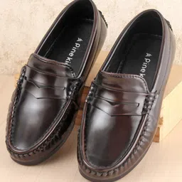 Pine Kids Slip on Formal Wear Shoes - Coffee Brown-picture-30