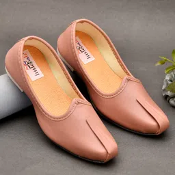 Little Palz Metallic Designed Mojaris - Peach-image-102