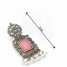 Sangria Women Silver Artificial Stones Drop Earrings image 2