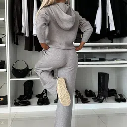 Mast & Harbour Hooded Sweatshirt With Trousers Co-Ords image 2