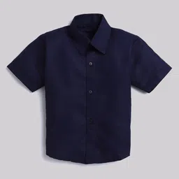 Jeet Ethnics Half Sleeves Solid Suspender Shirt With Checked Shorts With Bow - Blue image 3