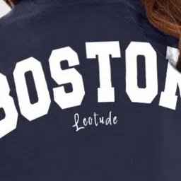 Leotude Typography Printed Drop Shoulder Sleeves Oversized T-shirt image 2