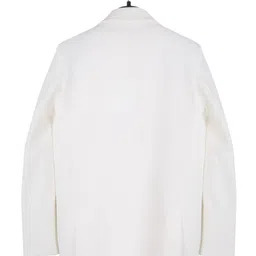 Charchit Cotton Blend Woven Full Sleeves Solid Blazer With Games Printed Tee Set - White image 4