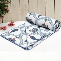 Anadhika Blue Floral AC Room Single Bed Dohar-picture-26
