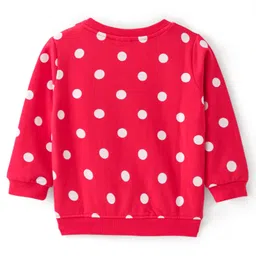 Babyhug Cotton Knit Full Sleeves Sweatshirt With Christmas Theme & Polka Dot Print Pack of 2 - Red & Cream image 5