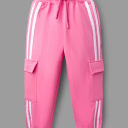 OLLINGTON ST. Cotton Knit Full Sleeves Text Printed Hooded Sweatshirts & Joggers Set - Multicolor & Pink image 5