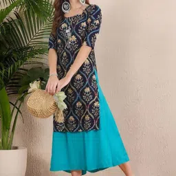 arangya Women Ethnic Motifs Printed Indie Prints Crepe Kurta image 5