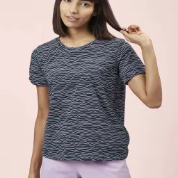 Dreamz by Pantaloons Navy Cotton Printed T-Shirt image 1