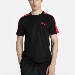 Puma Black & High Risk Red Slim Fit Sports T-Shirt-picture-40