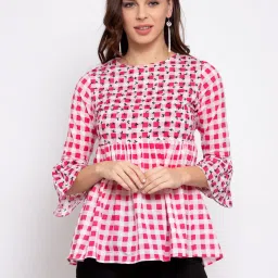 Style Quotient Pink Peplum Top image 1