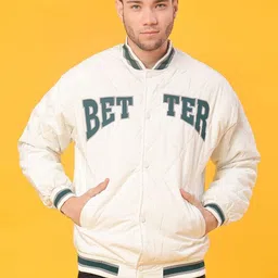 V-Mart Men Typography Lightweight Puffer Jacket Embroidered-picture-34