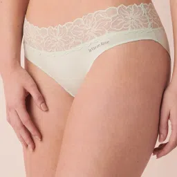 La Vie En Rose Green Cotton Lace Work Panty image 1