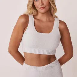 La Vie En Rose Grey Scoop Neck Cropped Camisole image 1