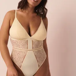 La Vie En Rose Yellow Lace Work Teddies Babydoll image 1