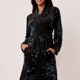La Vie En Rose Black Floral Print Robe image 1