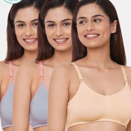 Inner Sense Multicolored Non Wired Non Padded Nursing Bra (Pack Of 3)-picture-29