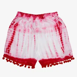 Kiddopanti Kids Coral & White Tie & Dye Shorts image 1